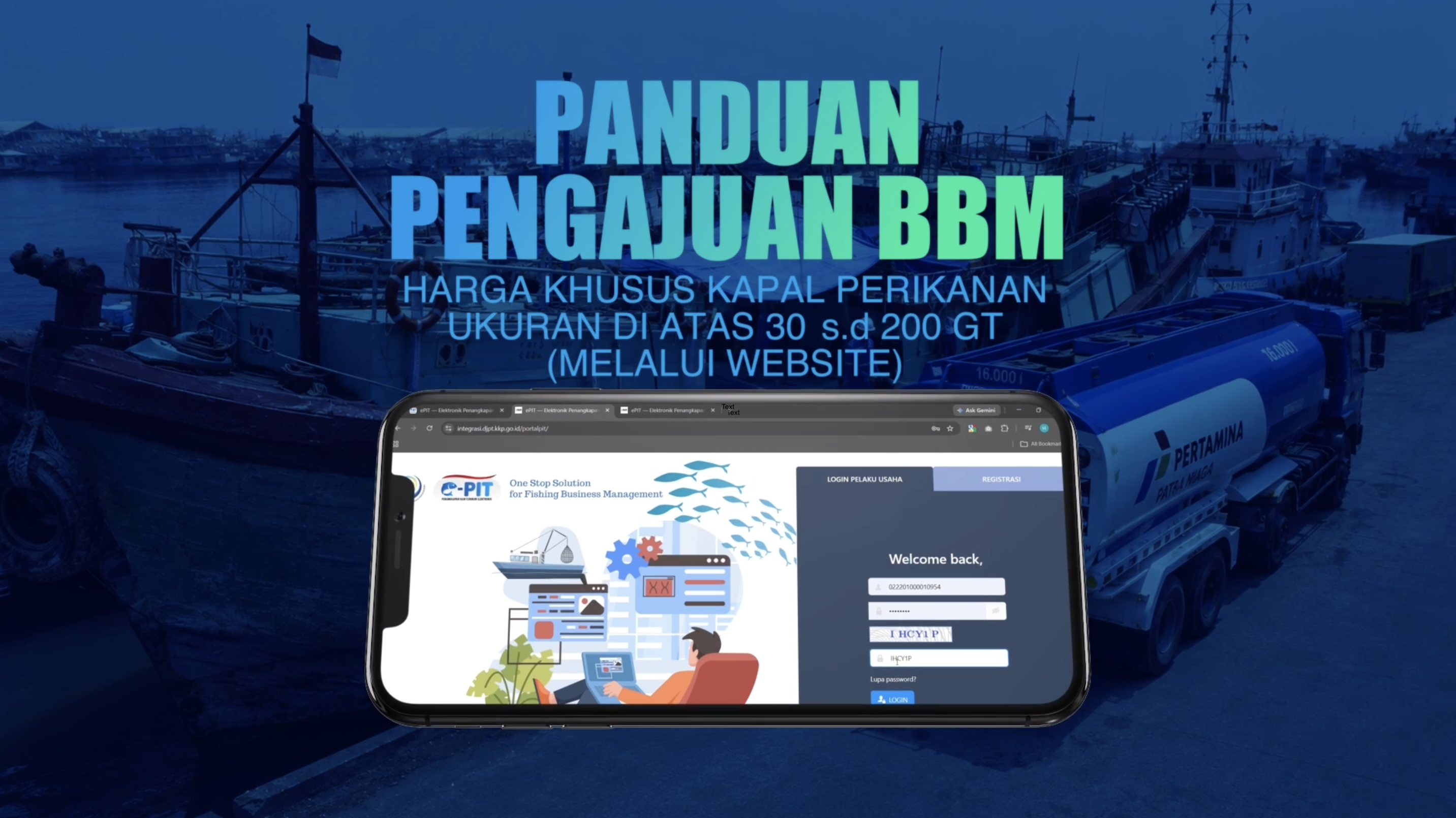 Panduan Pengajuan BBM Harga Khusus Kapal Perikanan Ukuran Di Atas 30-200 GT (Melalui Website) Ditjen Perikanan Tangkap