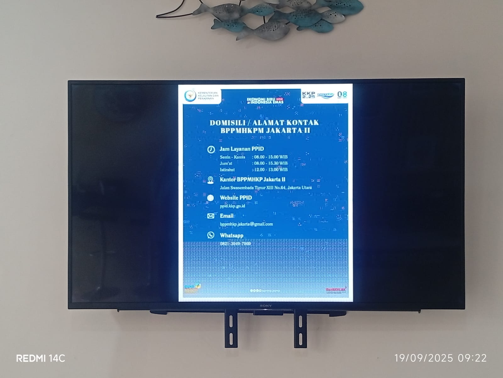 Audio Visual yang menayangkan layanan informasi publik