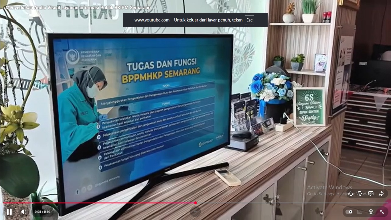 Menyediakan Audio Visual Layanan informasi Publik BKIPM Semarang