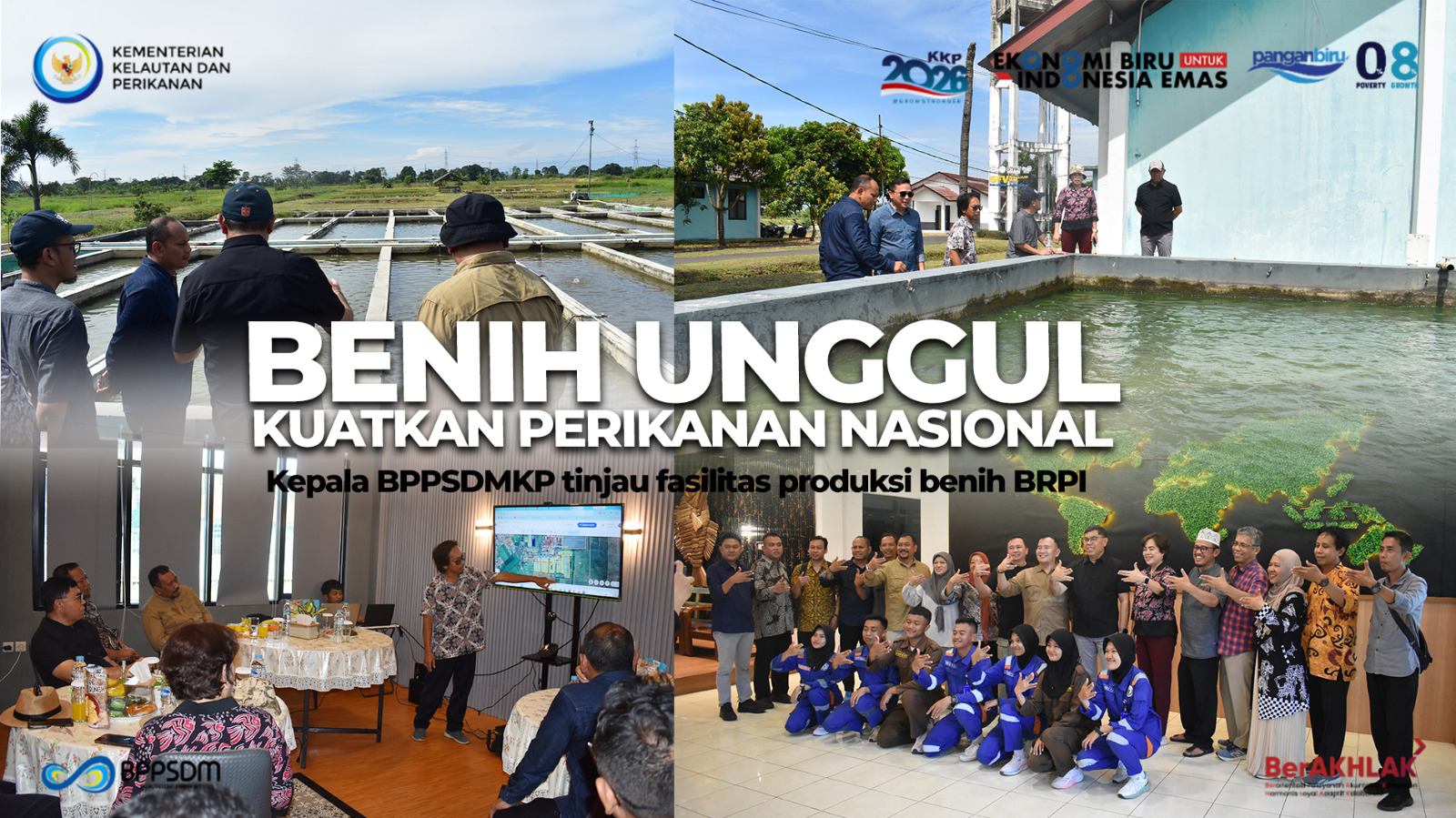 Benih Unggul Kuatkan Perikanan Nasional, Kepala BPPSDM KP Tinjau Fasilitas Produksi Benih BRPI