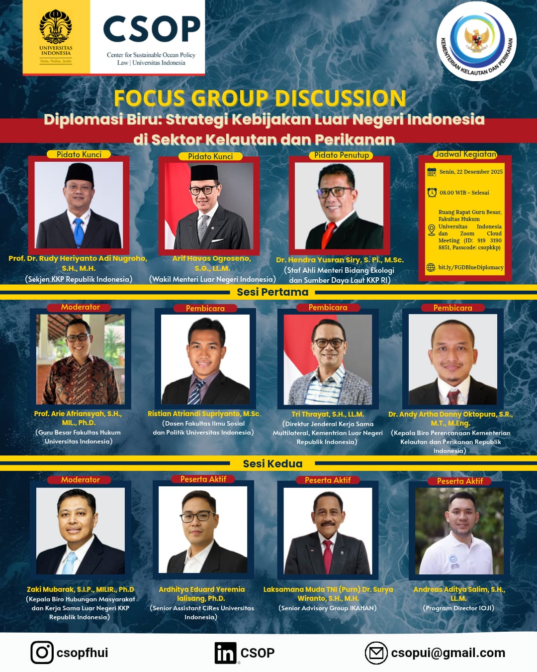 FGD Diplomasi Biru Strategi Kebijakan Luar Negeri Indonesia di Sektor Kelautan dan Perikanan