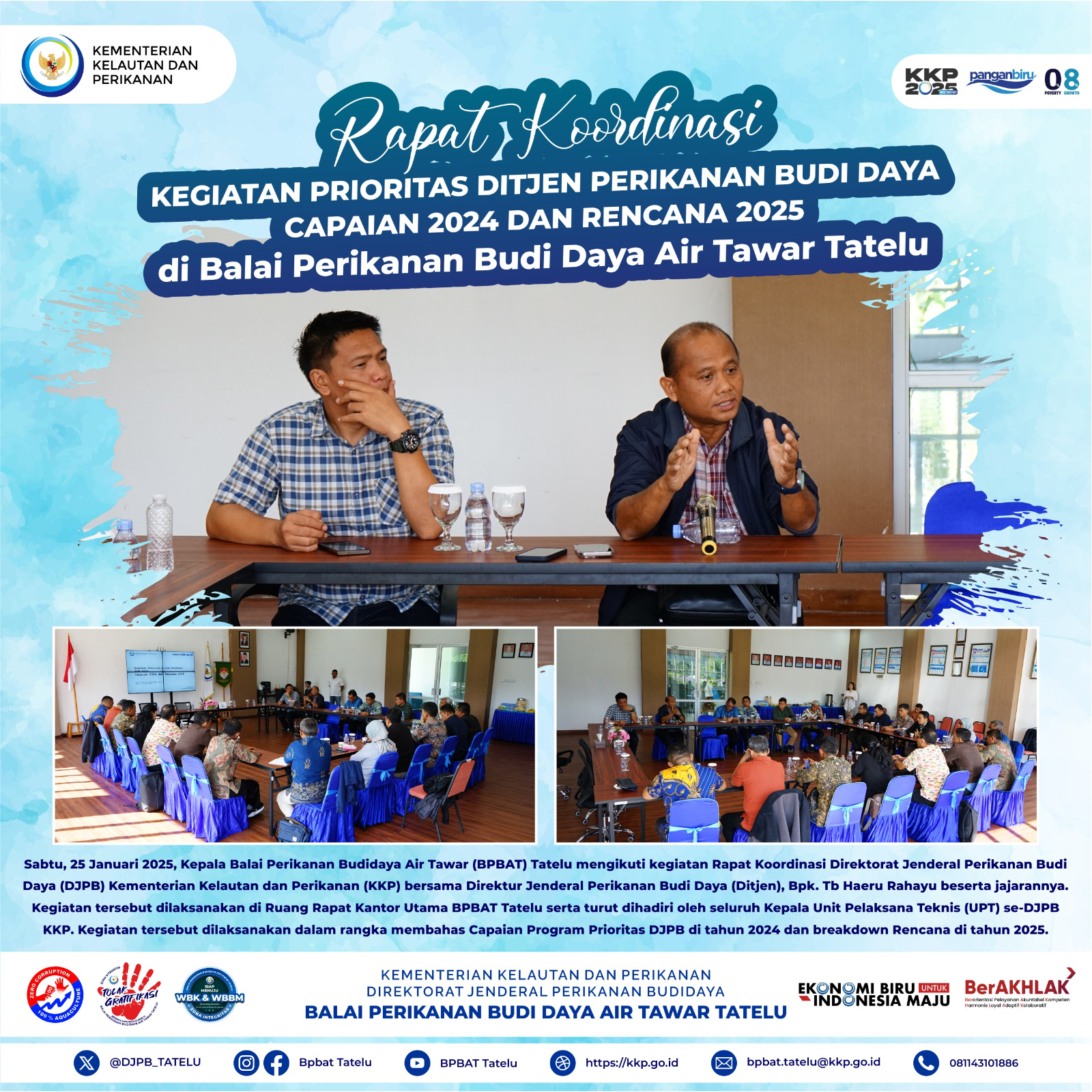 Rapat Koordinasi Kegiatan Prioritas Direktorat Jenderal Perikanan Budi Daya Capaian 2024 dan Rencana 2025