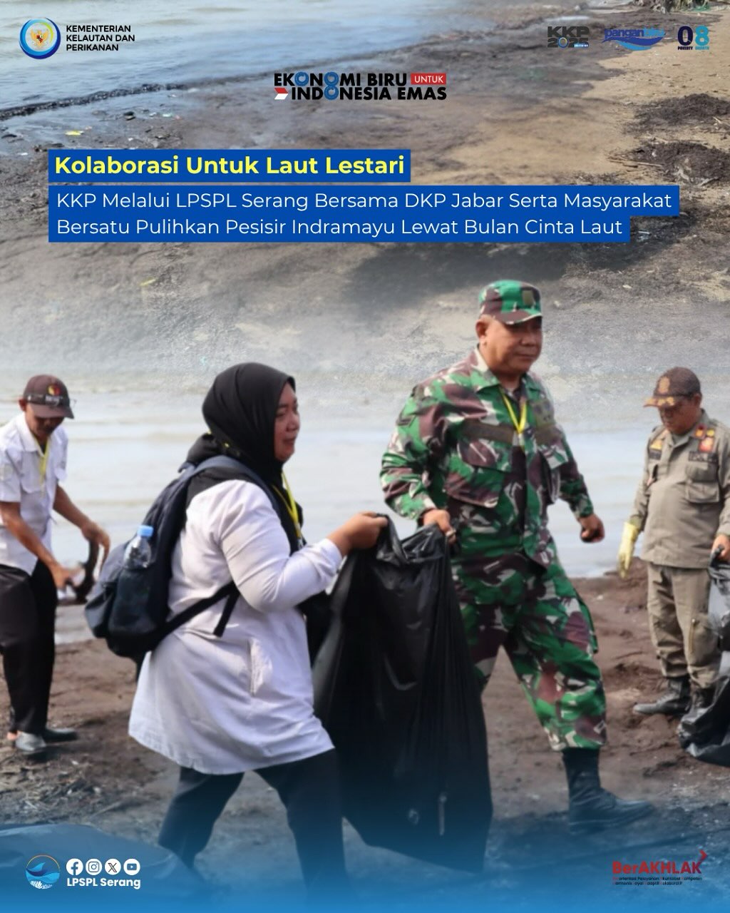 LPSPL Serang Kolaborasi dengan DKP Jabar Selenggarakan Aksi Tanam Mangrove dan Bersih Pantai