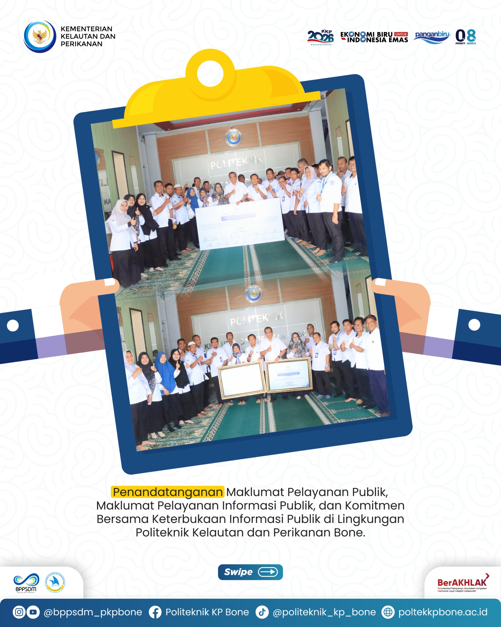 Penandatanganan Maklumat YANLIK, Maklumat PPID, dan Komitmen bersama Keterbukaan Informasi Publik