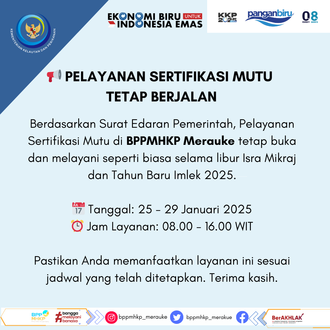 Pelayanan Sertifikasi Mutu Tetap Berjalan