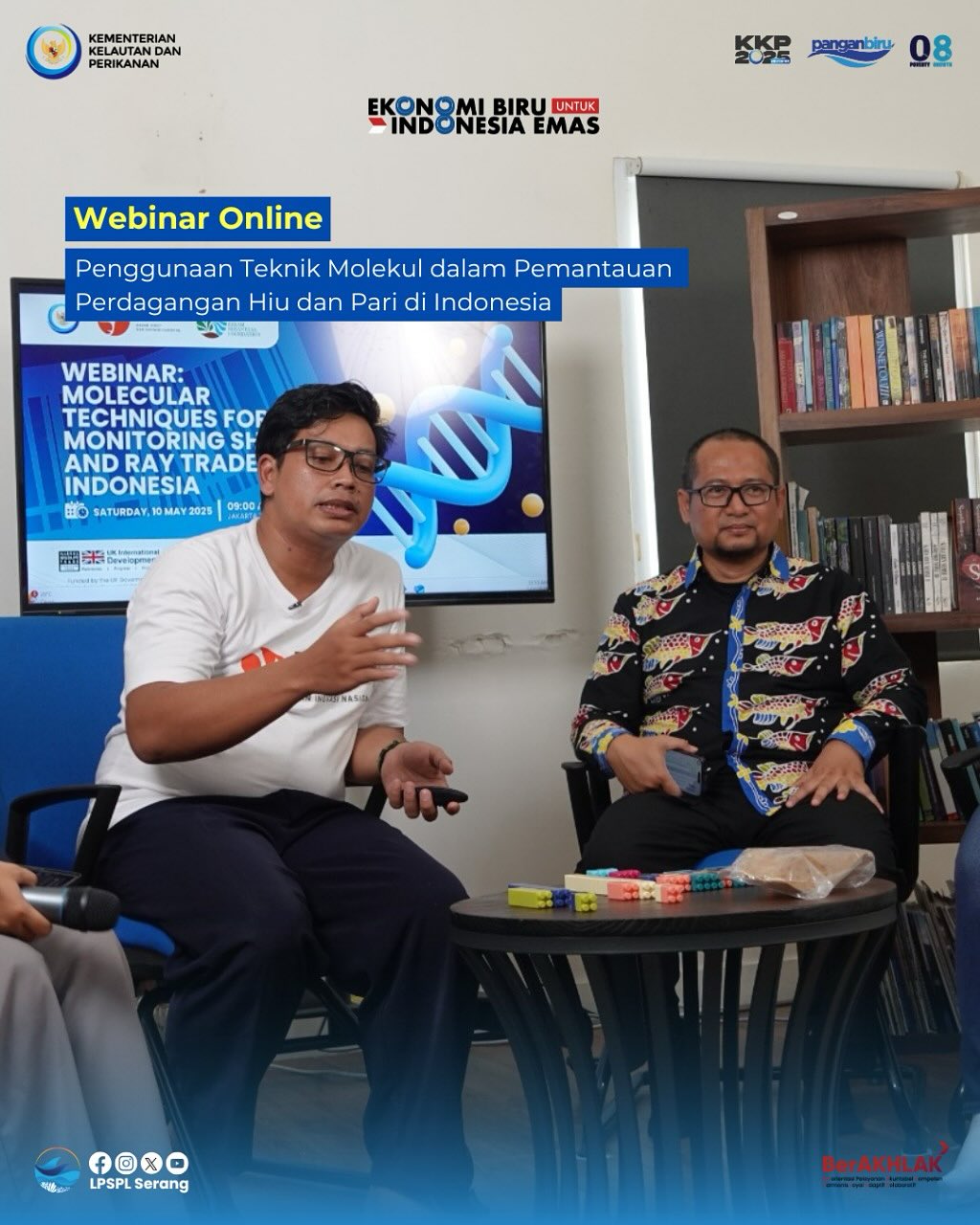 Webinar Penggunaan Teknik Molekular dalam Pemantauan Perdagangan Hiu dan Pari di Indonesia