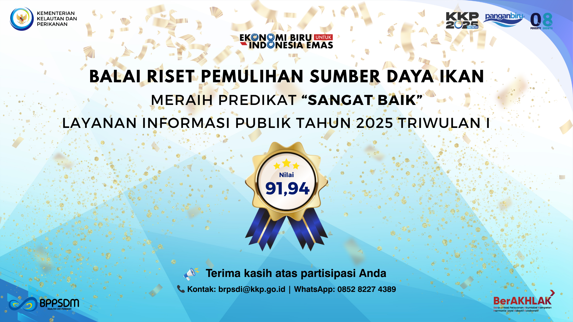 Hasil Survey Kepuasan Masyarakat (SKM) Informasi Publik Tahun 2025 Triwulan I