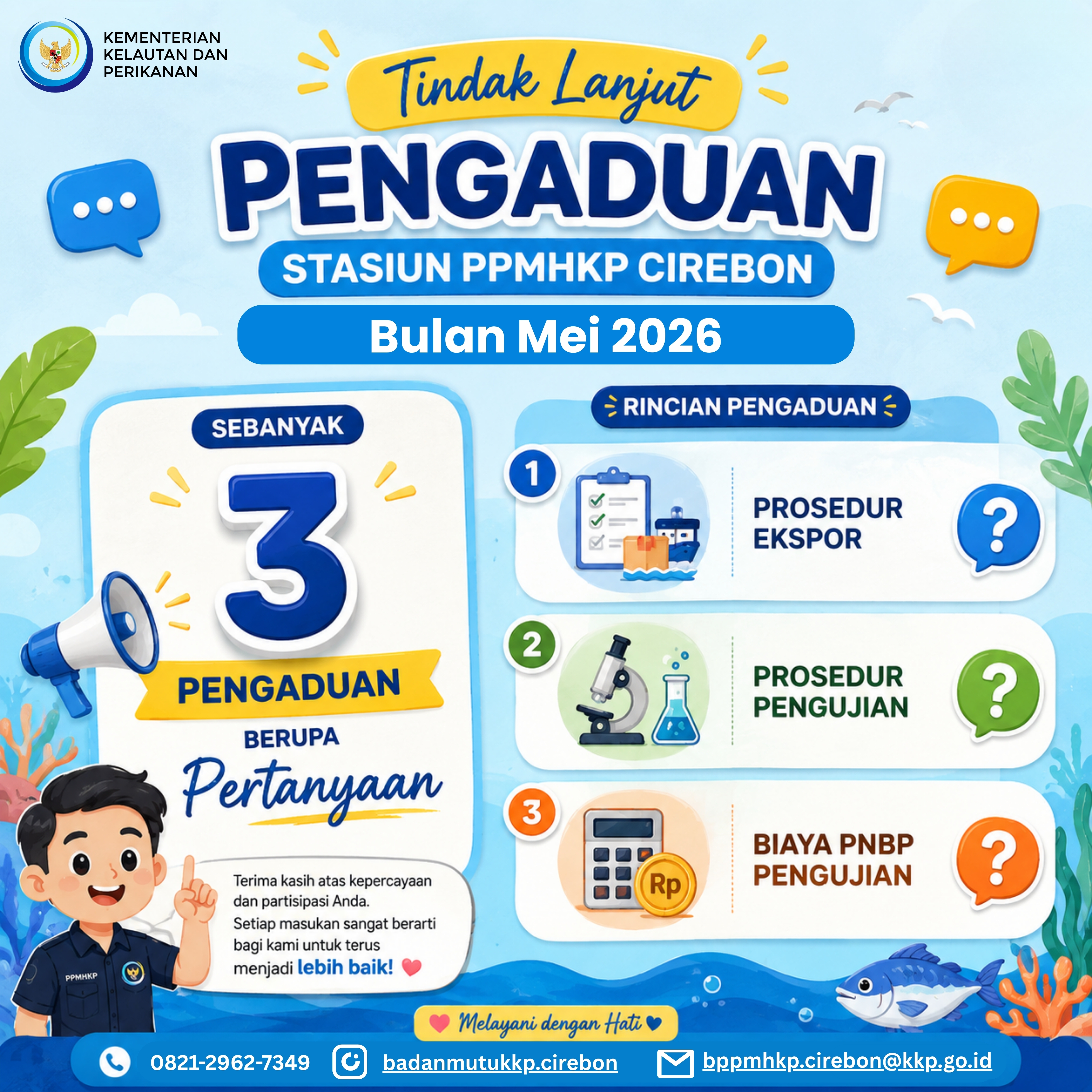 Tindak lanjut pengaduan Stasiun PPMHKP Cirebon
