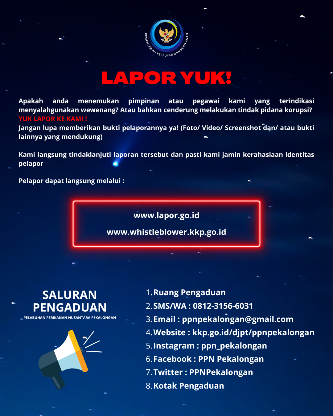 Infografis Tata Cara Pengaduan dan Saluran Pengaduan PPN Pekalongan