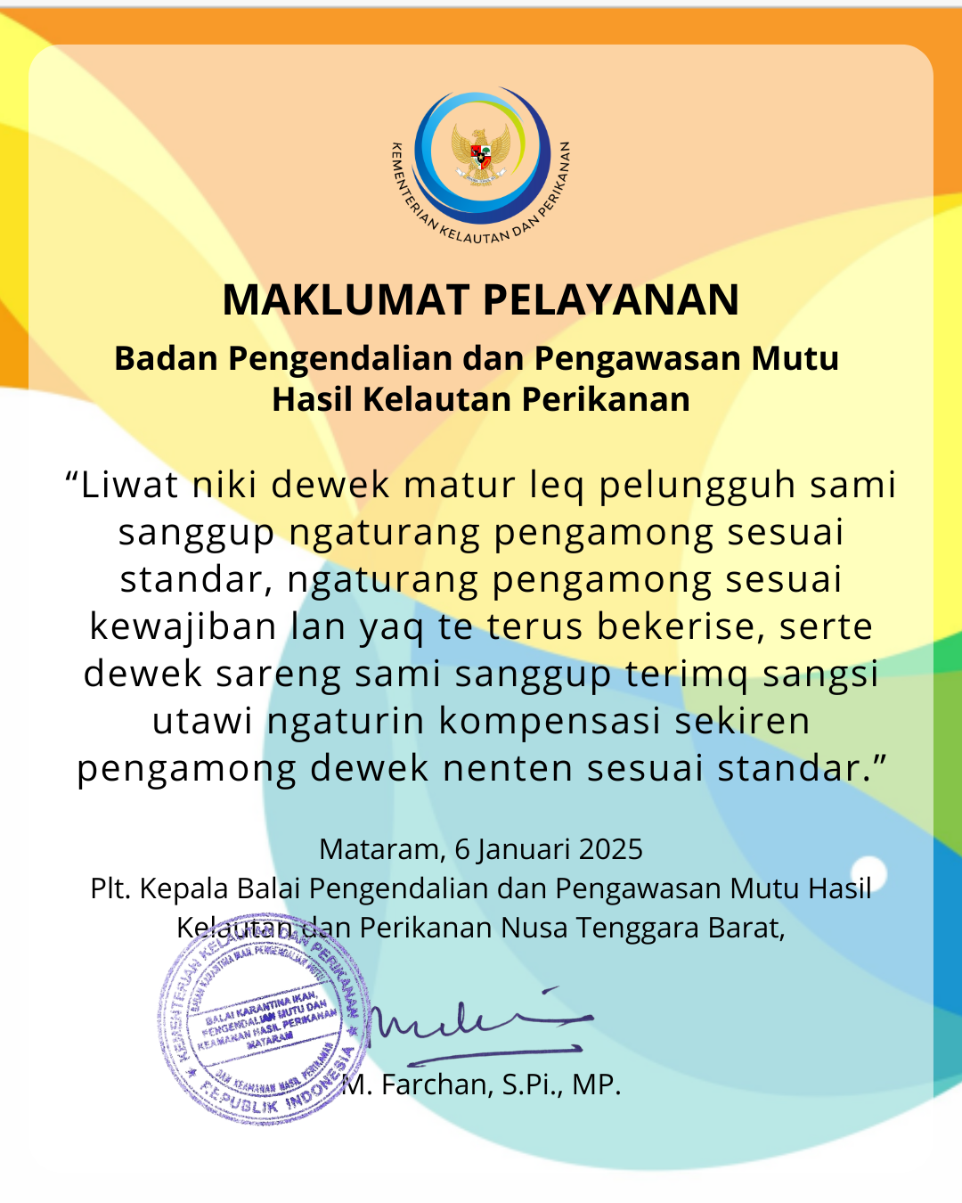 Maklumat Pelayanan Bahasa Sasak