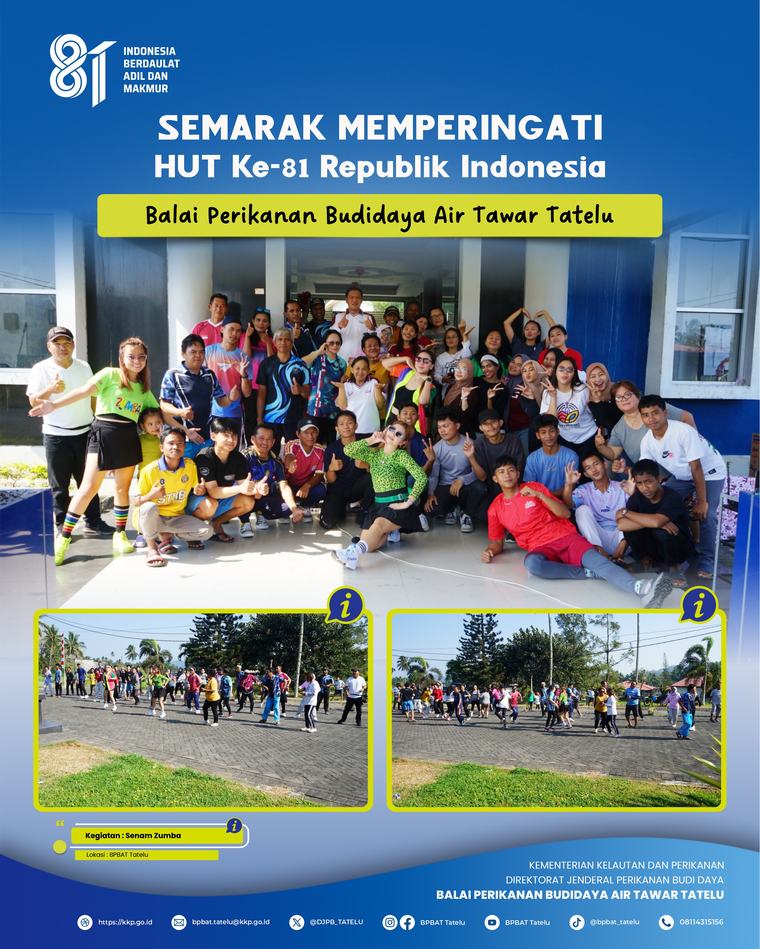 Penyerahan Hadiah hasil pertandingan Olahraga dan Games Antar Pokja dalam rangka semarak HUT Ke - 81 Republik Indonesia