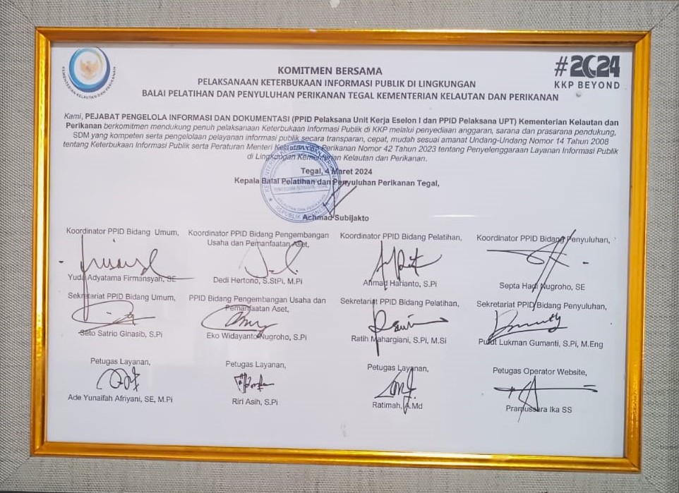 KOMITMEN BERSAMA PPID BPPP Tegal