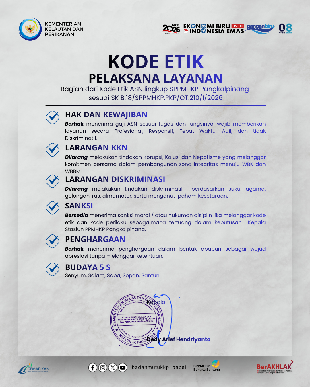 Kode Etik Pelaksana Layanan