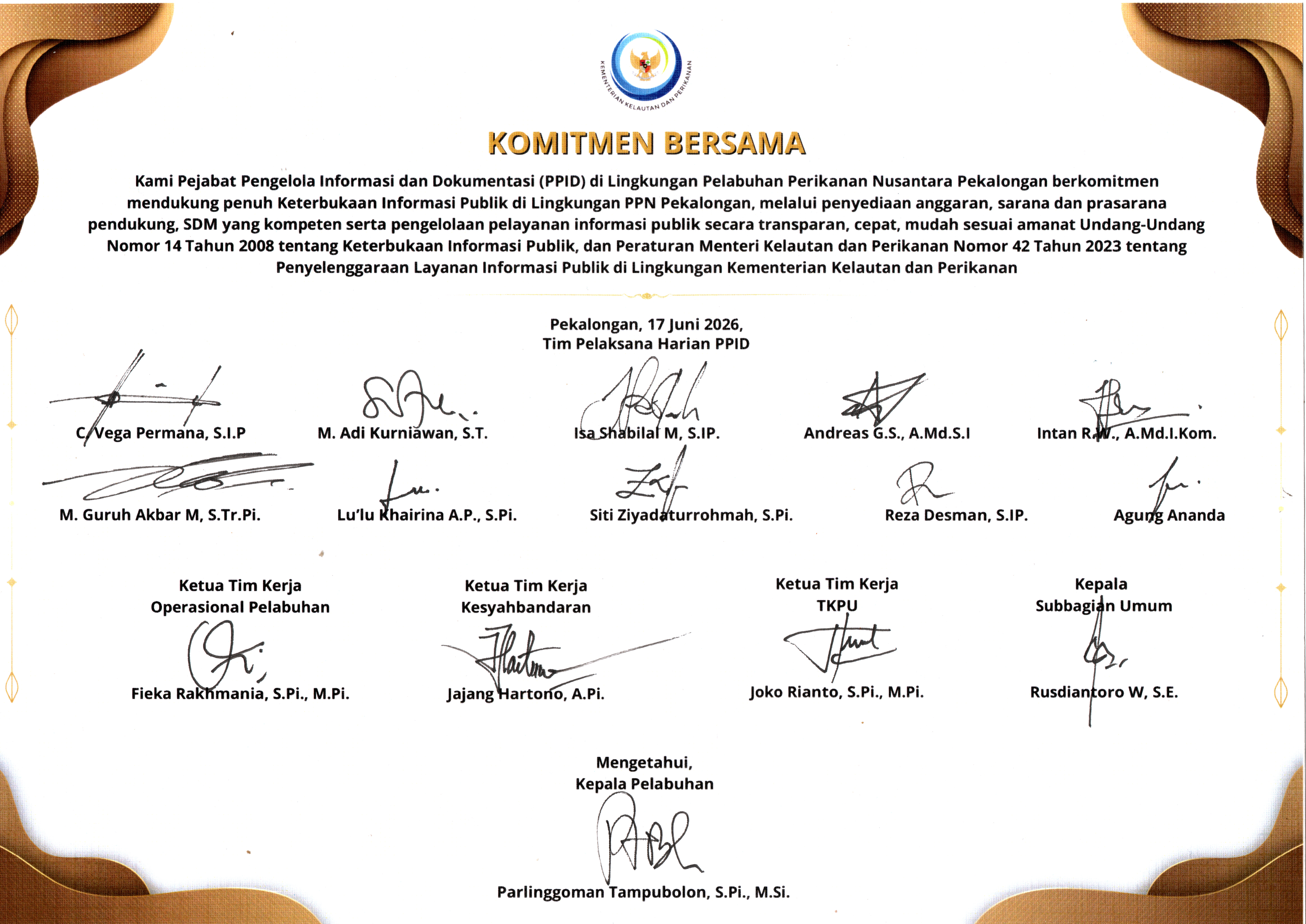 Komitmen Bersama PPID PPN Pekalongan