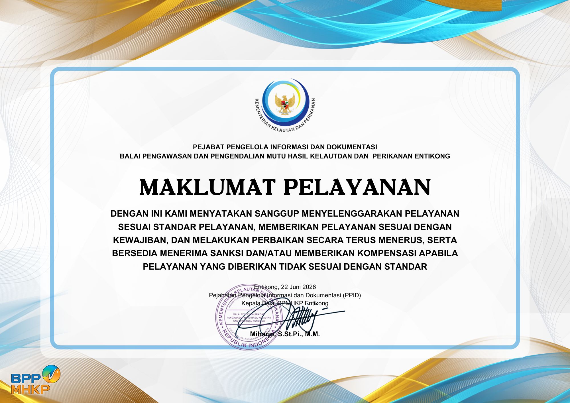 Maklumat Pelayanan