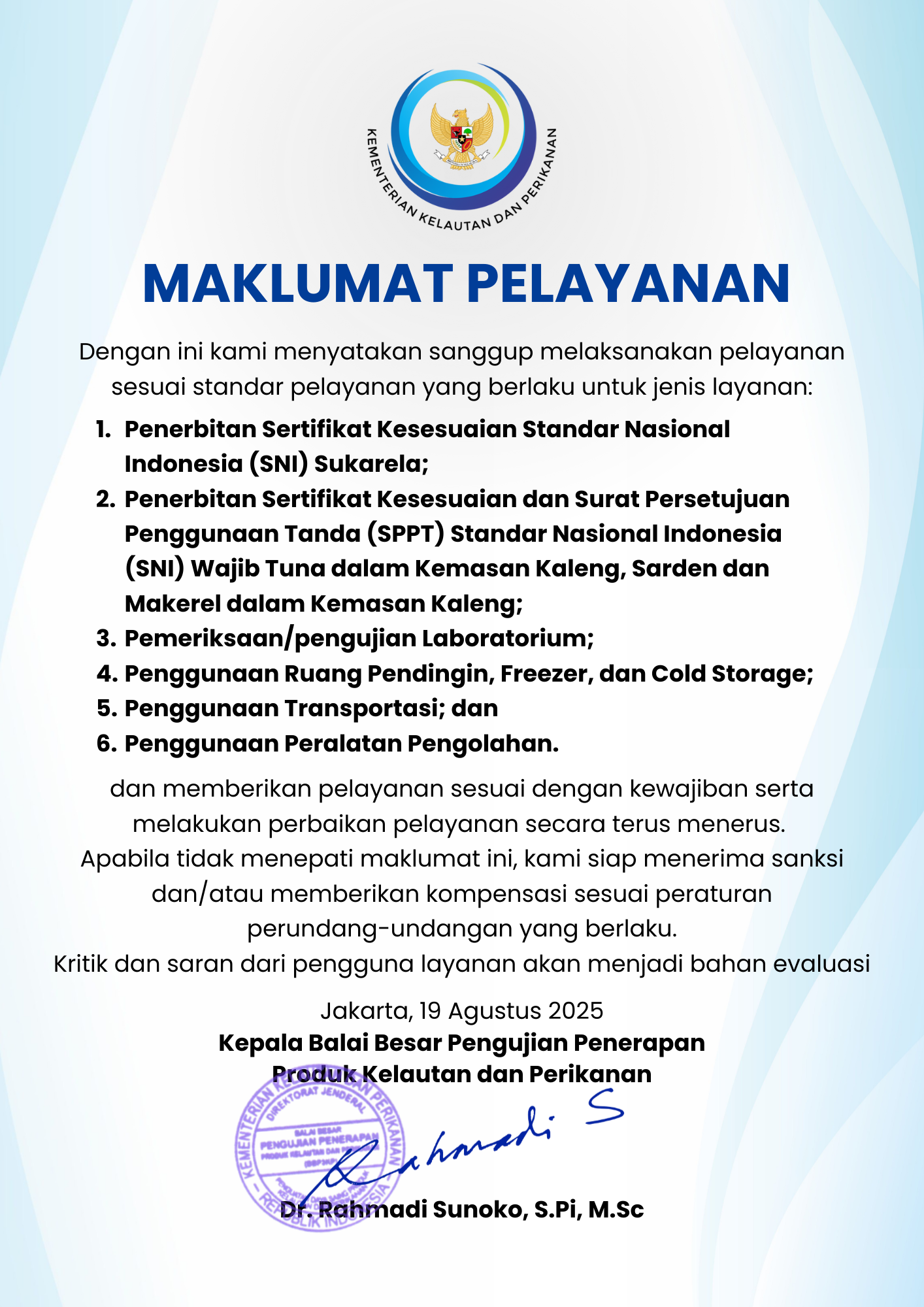 Maklumat Pelayanan BBP3KP