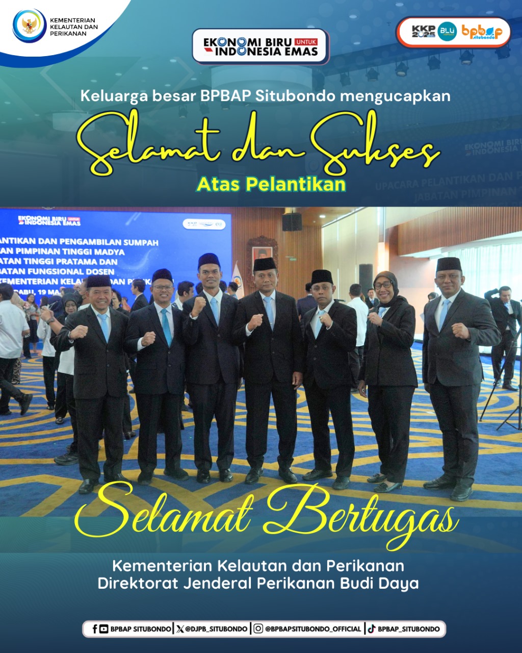 Selamat dan Sukses atas Pelantikan Pejabat Eselon I di Lingkungan Direktorat Jenderal Perikanan Budidaya KKP