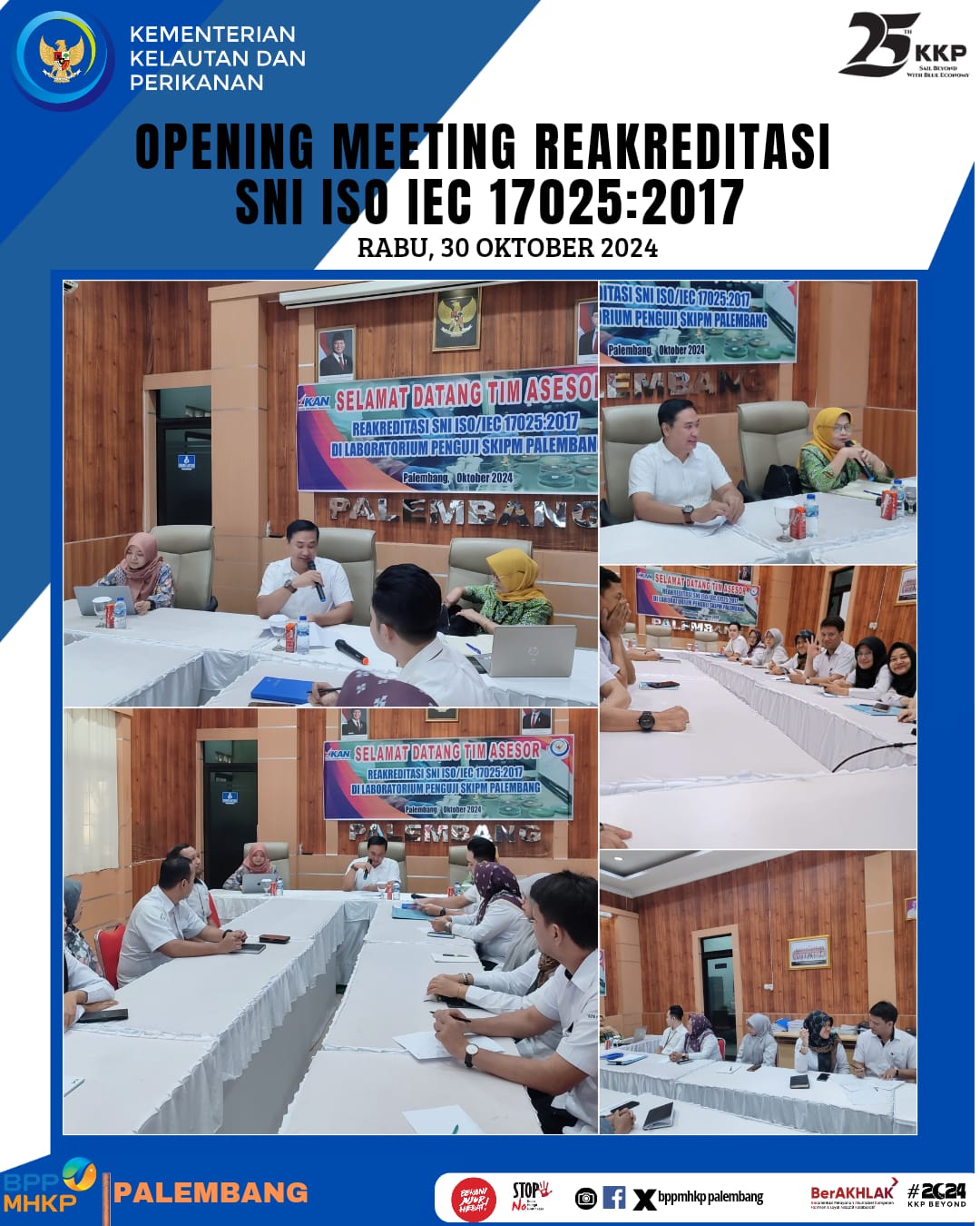 Kegiatan Reakreditasi dan penambahan ruang lingkup SNI ISO IEC 17025 Tahun 2017 oleh Komite Akreditasi Nasional (KAN) di Laboratorium Penguji BPPMHKP Palembang