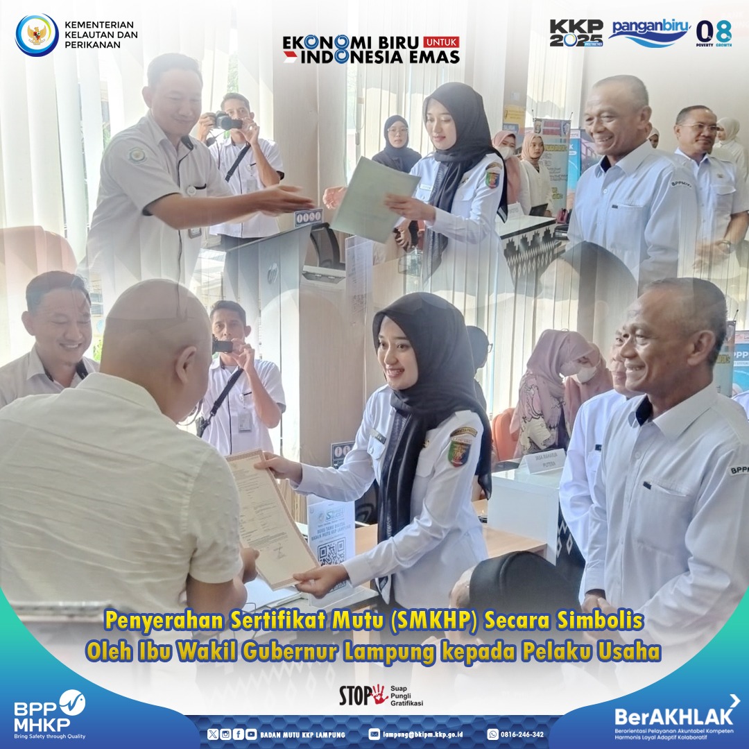 Badan Mutu KKP Lampung ikut dalam Penandatanganan Kesepakatan Bersama Pimpinan Daerah dalam Launching Pusat Pelayanan Publik Provinsi (P4) Lampung