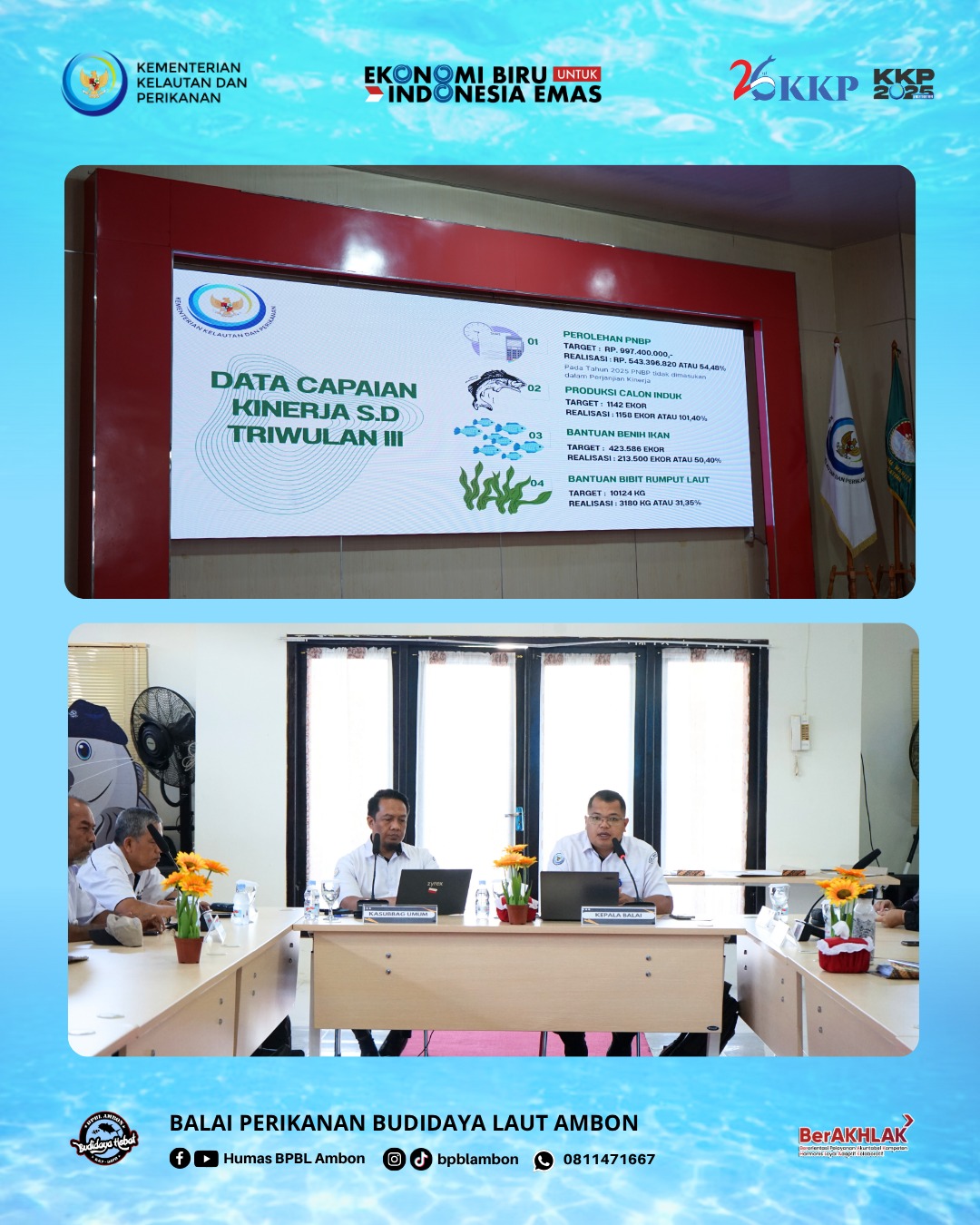 Rapat Evaluasi Kinerja Triwulan III BPBL Ambon