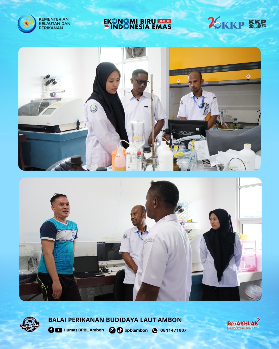 kegiatan Surveilans Cara Pembenihan Ikan yang Baik (CPIB) dan Cara Budidaya Ikan yang Baik (CBIB).