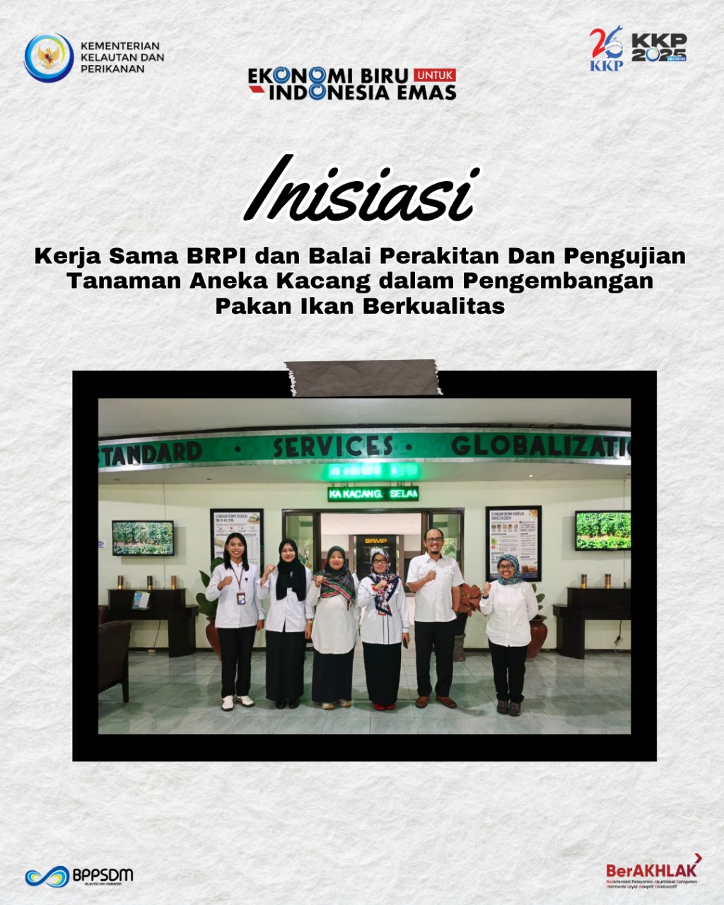 Inisiasi Kerja Sama BRPI dengan Pusat Perakitan Dan Modernisasi Pertanian Tanaman Pangan Dalam Pengembangan Pakan Ikan Berkualitas