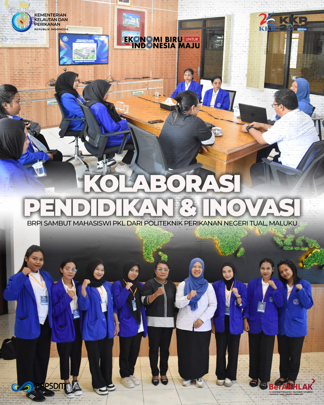 Kolaborasi Pendidikan dan Inovasi BRPI Sambut Mahasiswi PKL dari Politeknik Perikanan Negeri Tual, Maluku