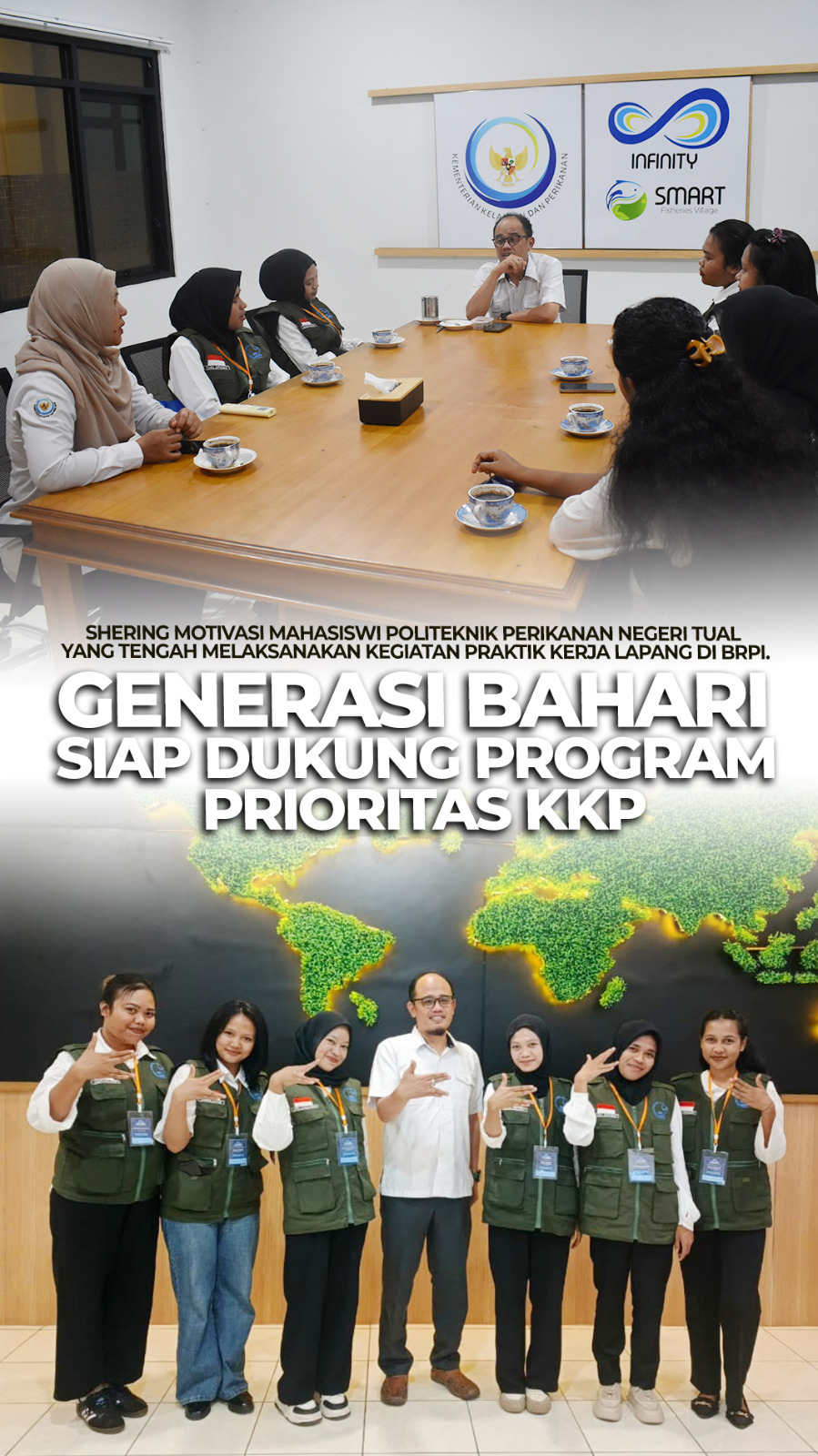 Sharing Motivasi Mahasiswi Politeknik Perikanan Negeri Tual yang Tengah Melaksanakan PKL di BRPI