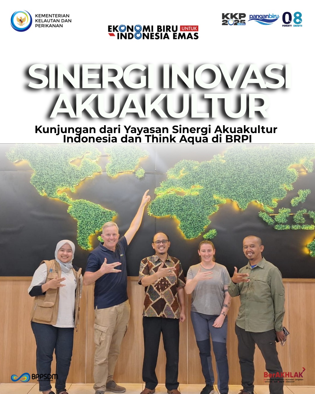Sinergi Inovasi Akuakultur Kunjungan Dari Yayasan Sinergi Akuakultur Indonesia dan Think Aqua di BRPI