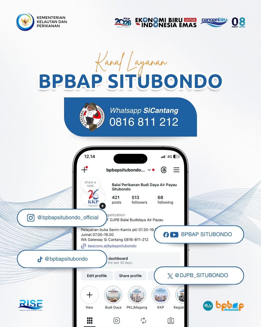 Daftar Media Sosial dan link Layanan BPBAP Situbondo