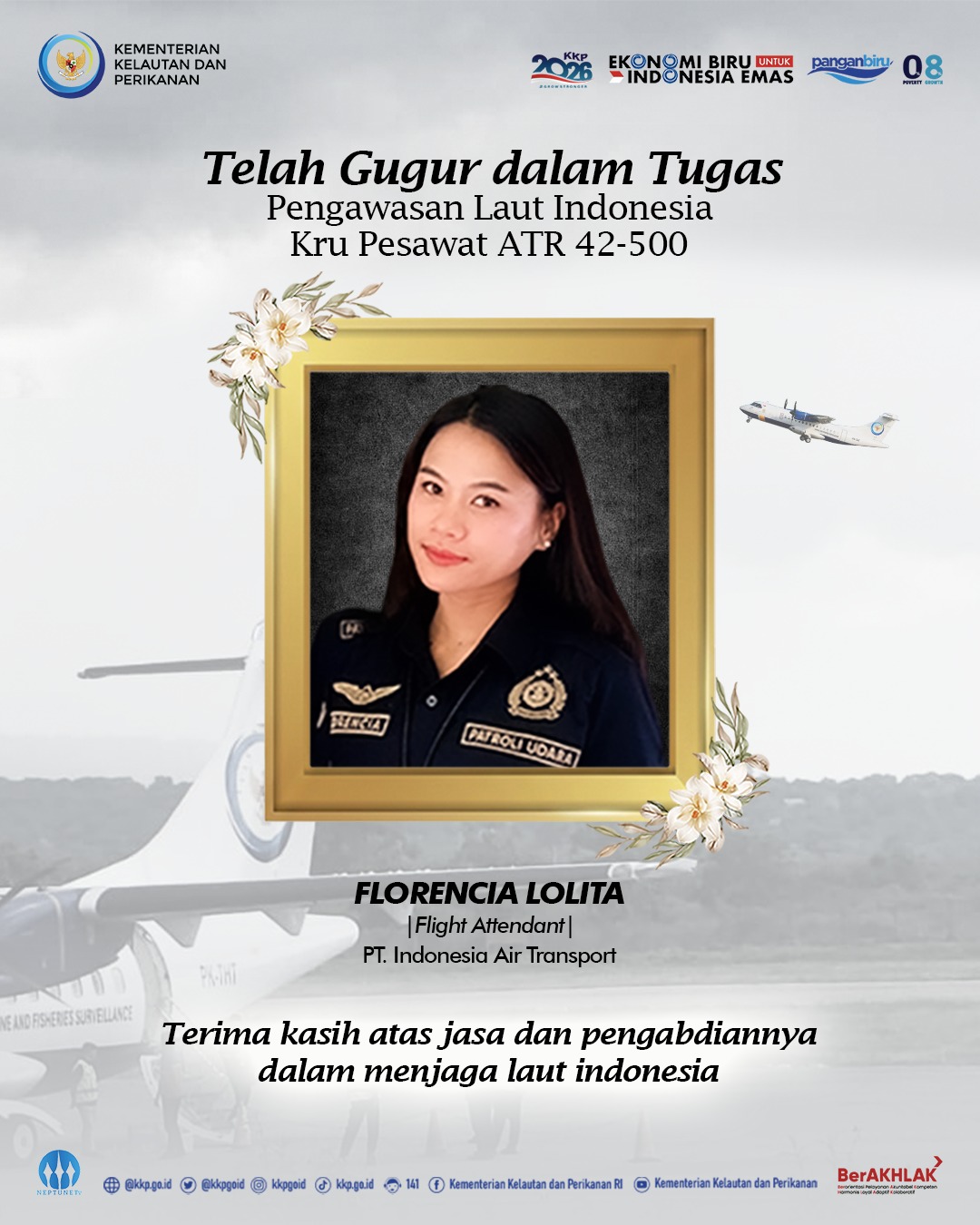 KKP Turut Berdukacita atas Meninggalnya Kru Pesawat ATR 42-500