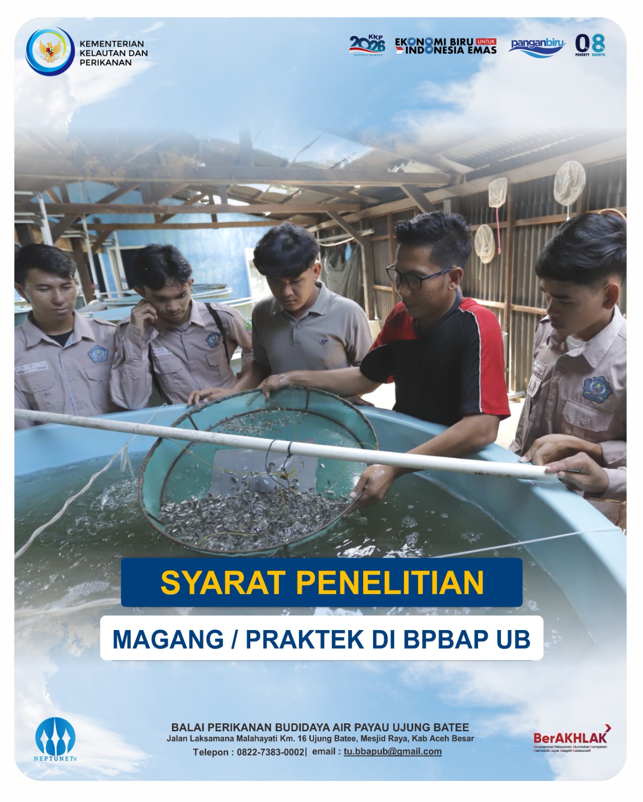 Syarat Penelitian, Magang atau Praktikum di BPBAP UB