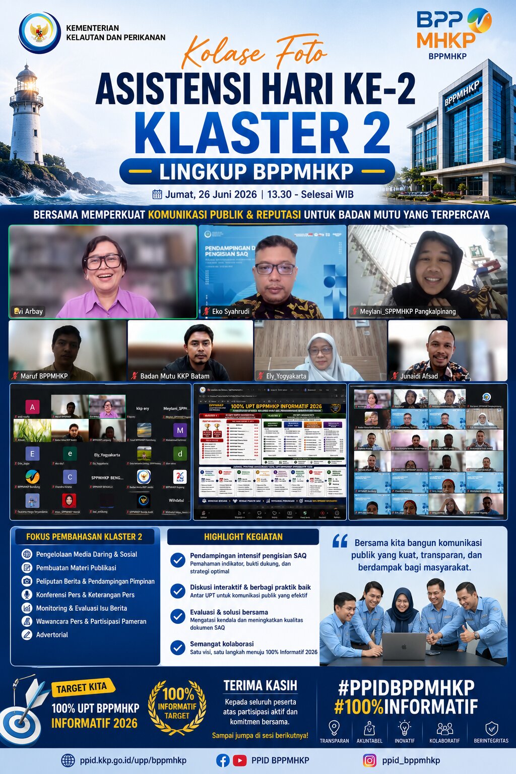 Asistensi Monitoring dan Evaluasi  Keterbukaan Informasi Publik Lingkup BPPMHKP Tahun 2026