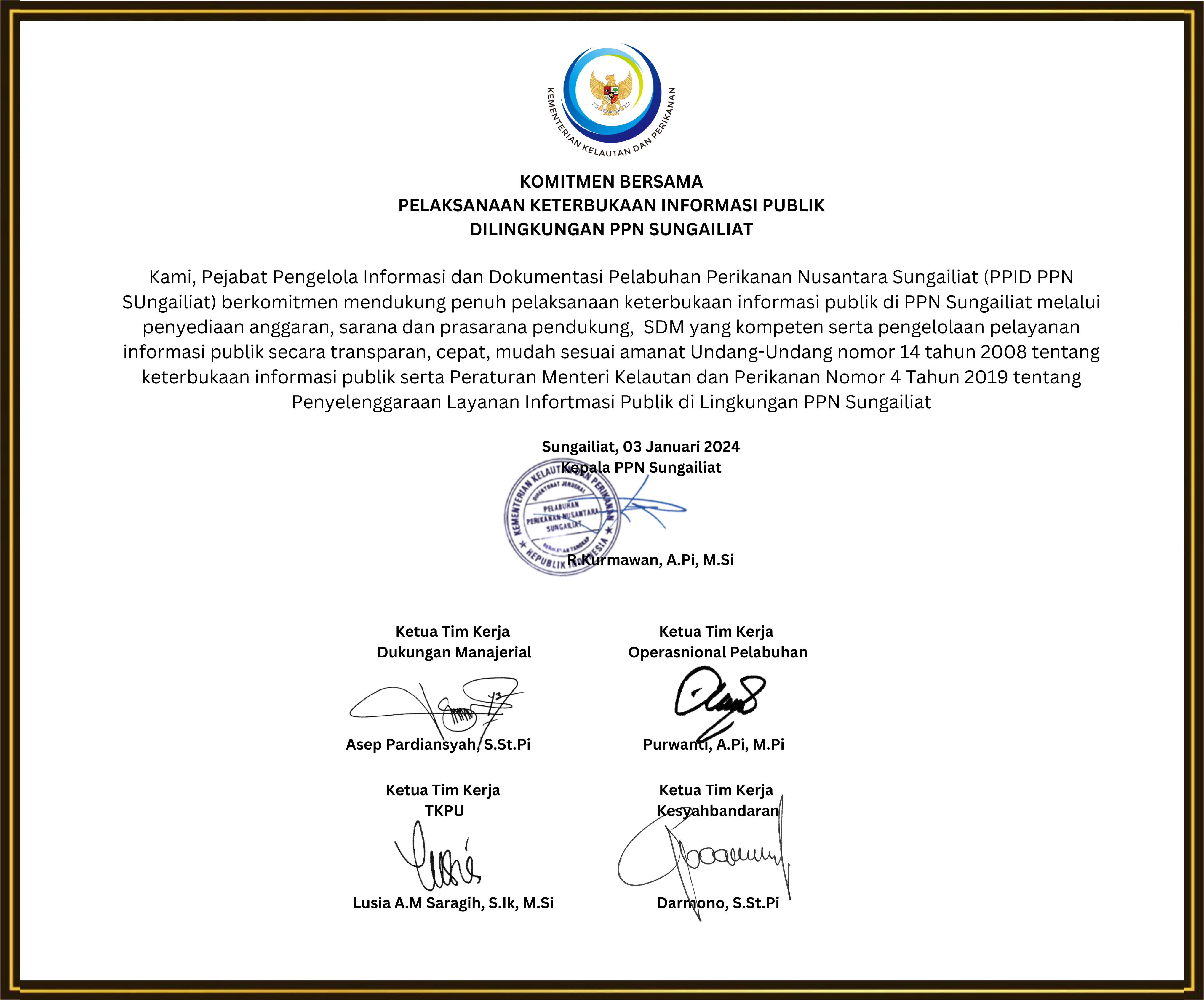 Komitmen Bersama PPID PPN Sungailiat